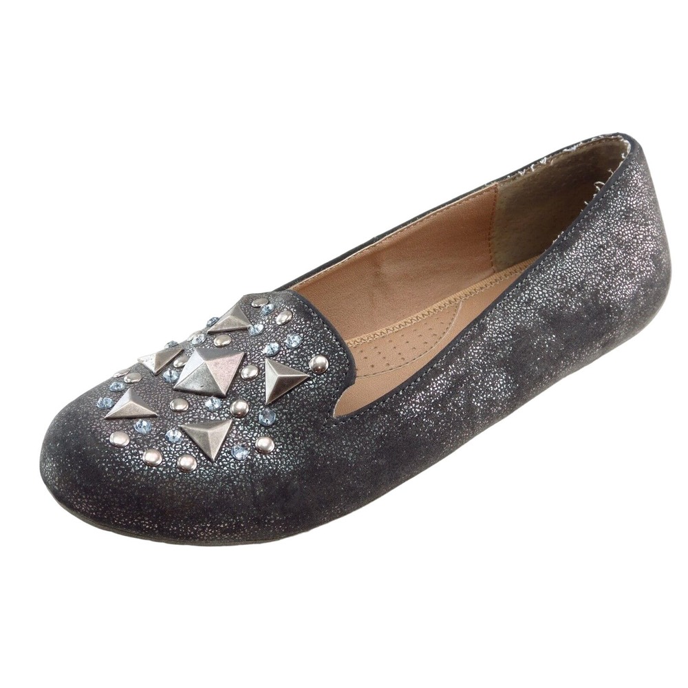 Kenneth Cole Reaction Loafers Silver Fabric Women Shoes Size 7 Medium